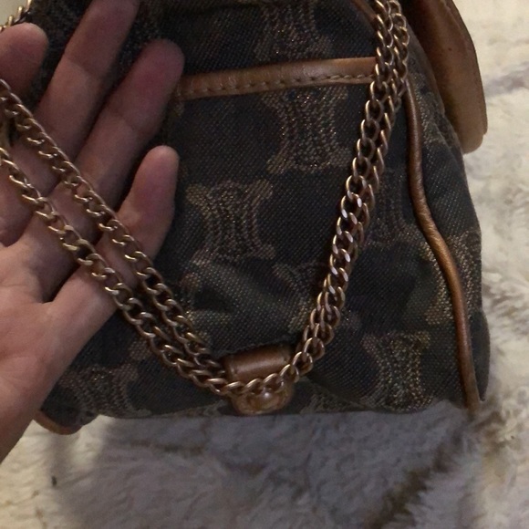 TODAY ONLY:Authentic Celine Triomphe Boogie Denim & Leather Bag rubs sold as-is - Picture 9 of 16